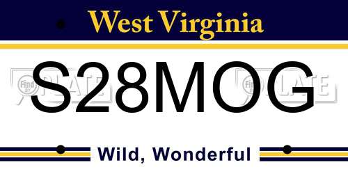 S28MOG West Virginia License Plate