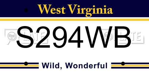 S294WB West Virginia License Plate