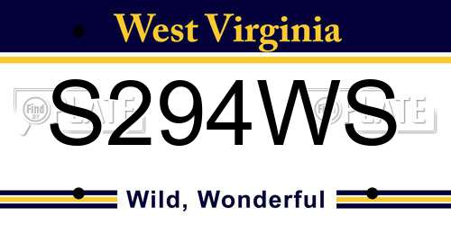 S294WS West Virginia License Plate