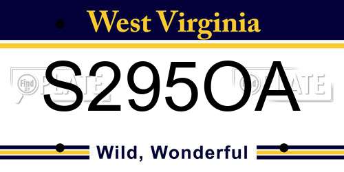 S295OA West Virginia License Plate