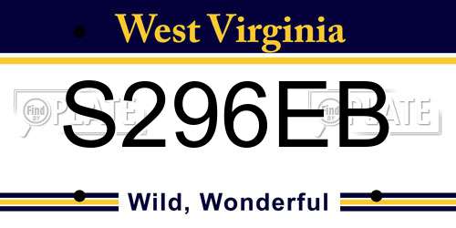 S296EB West Virginia License Plate