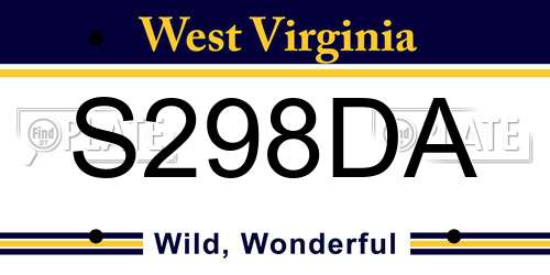 S298DA West Virginia License Plate