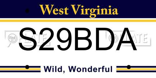 S29BDA West Virginia License Plate