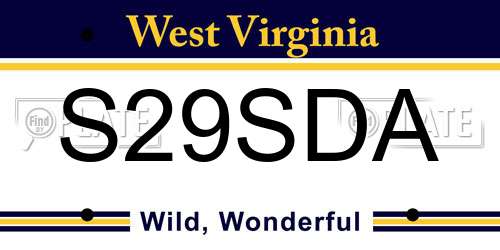S29SDA West Virginia License Plate