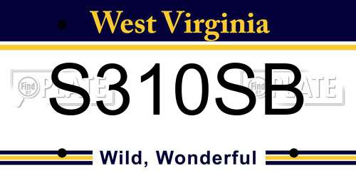S310SB West Virginia License Plate