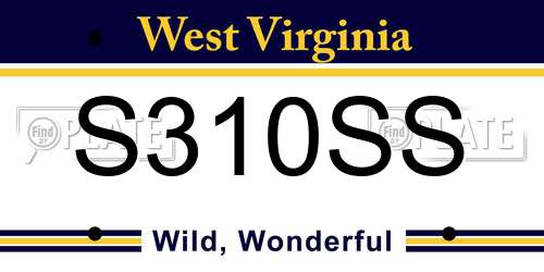 S310SS West Virginia License Plate