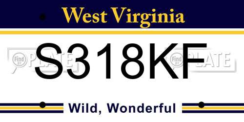 S318KF West Virginia License Plate