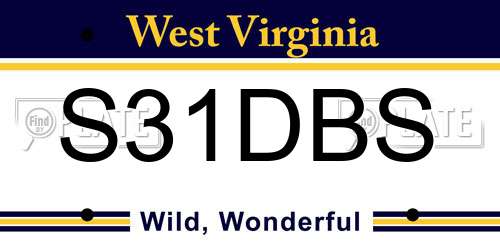 S31DBS West Virginia License Plate