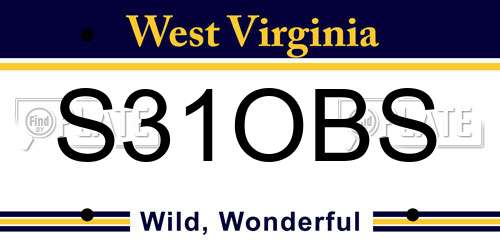 S31OBS West Virginia License Plate