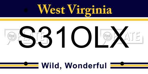 S31OLX West Virginia License Plate