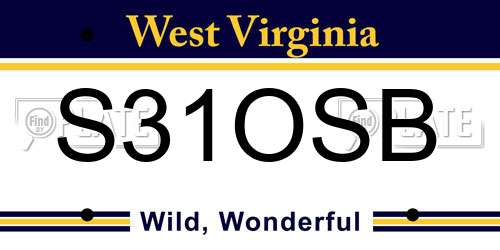 S31OSB West Virginia License Plate