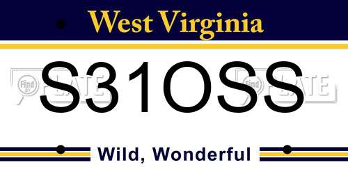 S31OSS West Virginia License Plate