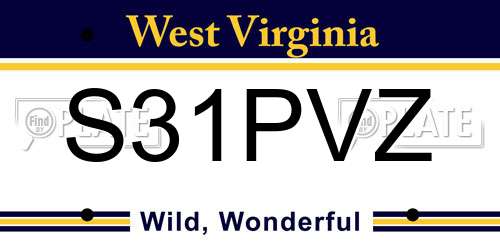 S31PVZ West Virginia License Plate