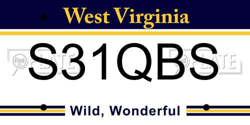 S31QBS West Virginia License Plate