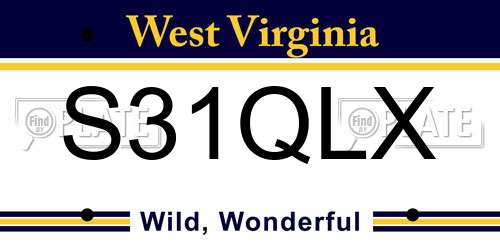 S31QLX West Virginia License Plate