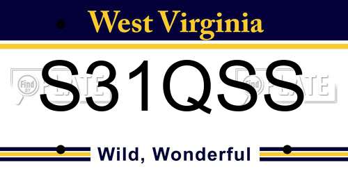 S31QSS West Virginia License Plate