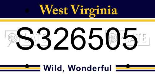 S326505 West Virginia License Plate