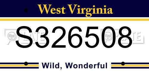 S326508 West Virginia License Plate