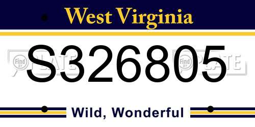 S326805 West Virginia License Plate
