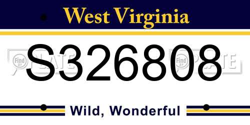 S326808 West Virginia License Plate