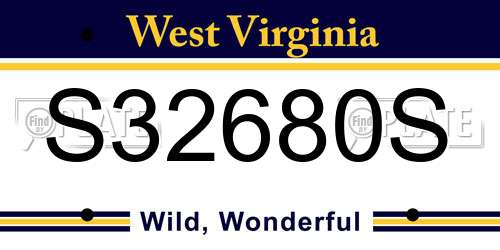 S32680S West Virginia License Plate