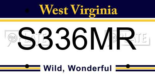 S336MR West Virginia License Plate