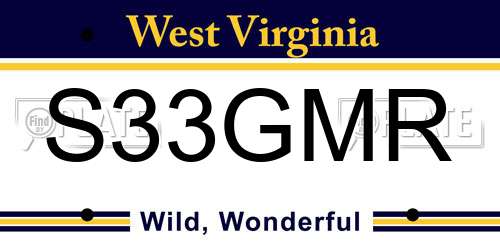 S33GMR West Virginia License Plate