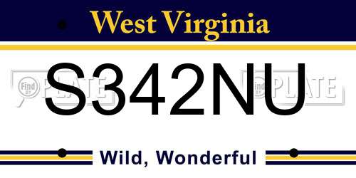 S342NU West Virginia License Plate