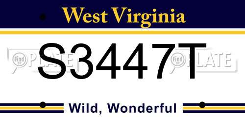 S3447T West Virginia License Plate