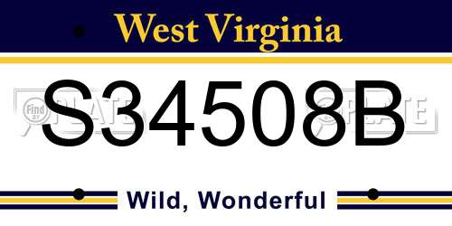 S34508B West Virginia License Plate