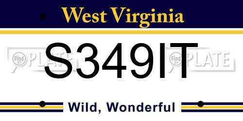 S349IT West Virginia License Plate