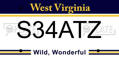 S34ATZ West Virginia License Plate