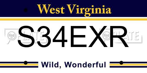 S34EXR West Virginia License Plate