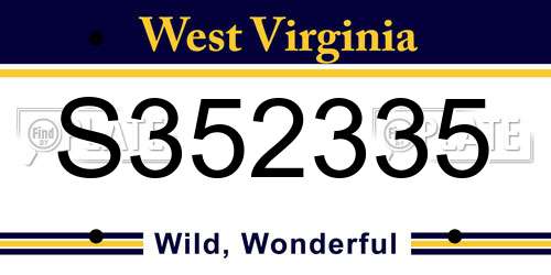S352335 West Virginia License Plate