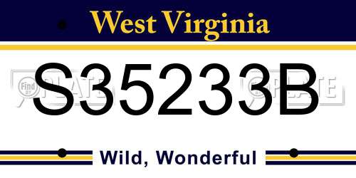 S35233B West Virginia License Plate