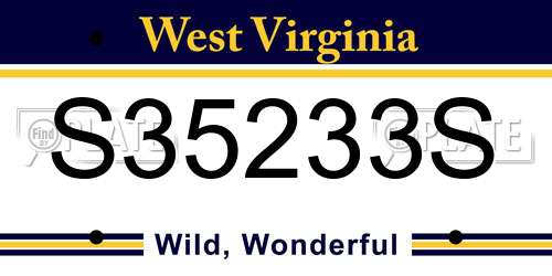 S35233S West Virginia License Plate