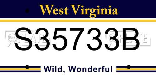 S35733B West Virginia License Plate