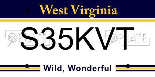 S35KVT West Virginia License Plate