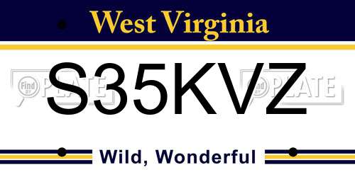 S35KVZ West Virginia License Plate