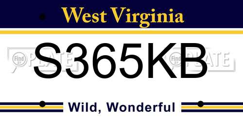 S365KB West Virginia License Plate