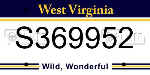 S369952 West Virginia License Plate