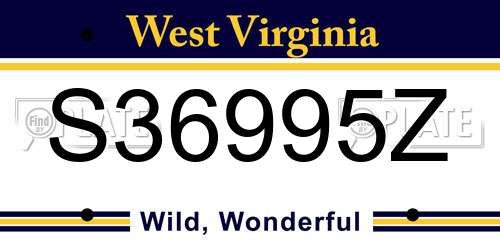 S36995Z West Virginia License Plate