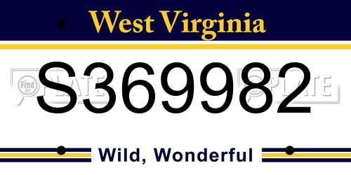S369982 West Virginia License Plate