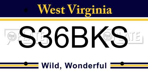 S36BKS West Virginia License Plate