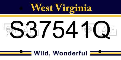 S37541Q West Virginia License Plate