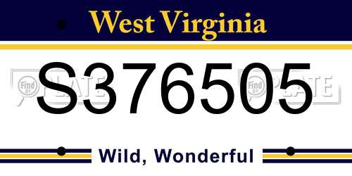 S376505 West Virginia License Plate