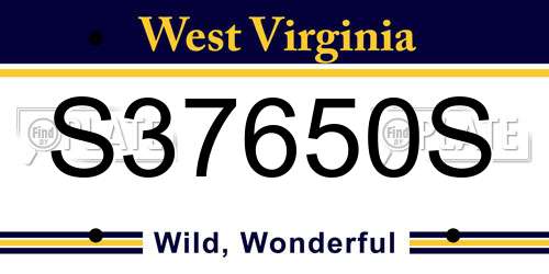 S37650S West Virginia License Plate