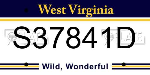 S37841D West Virginia License Plate