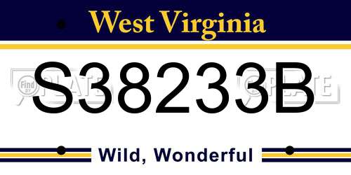 S38233B West Virginia License Plate