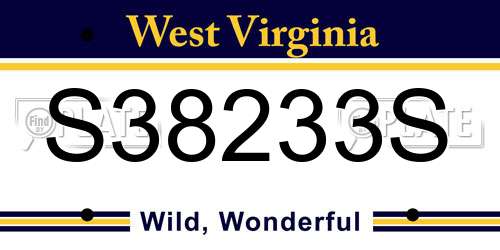 S38233S West Virginia License Plate